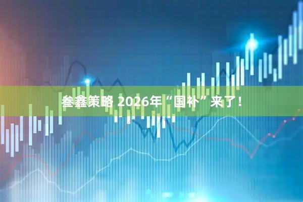 叁鑫策略 2026年“国补”来了！
