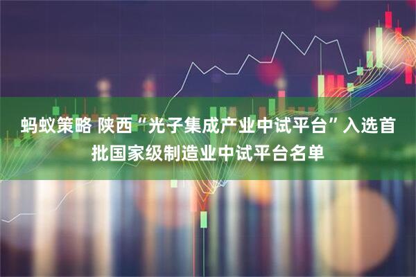 蚂蚁策略 陕西“光子集成产业中试平台”入选首批国家级制造业中试平台名单